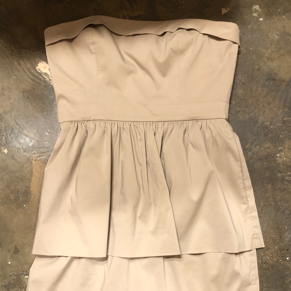 Tan size 4 BCBG strapless cocktail dress